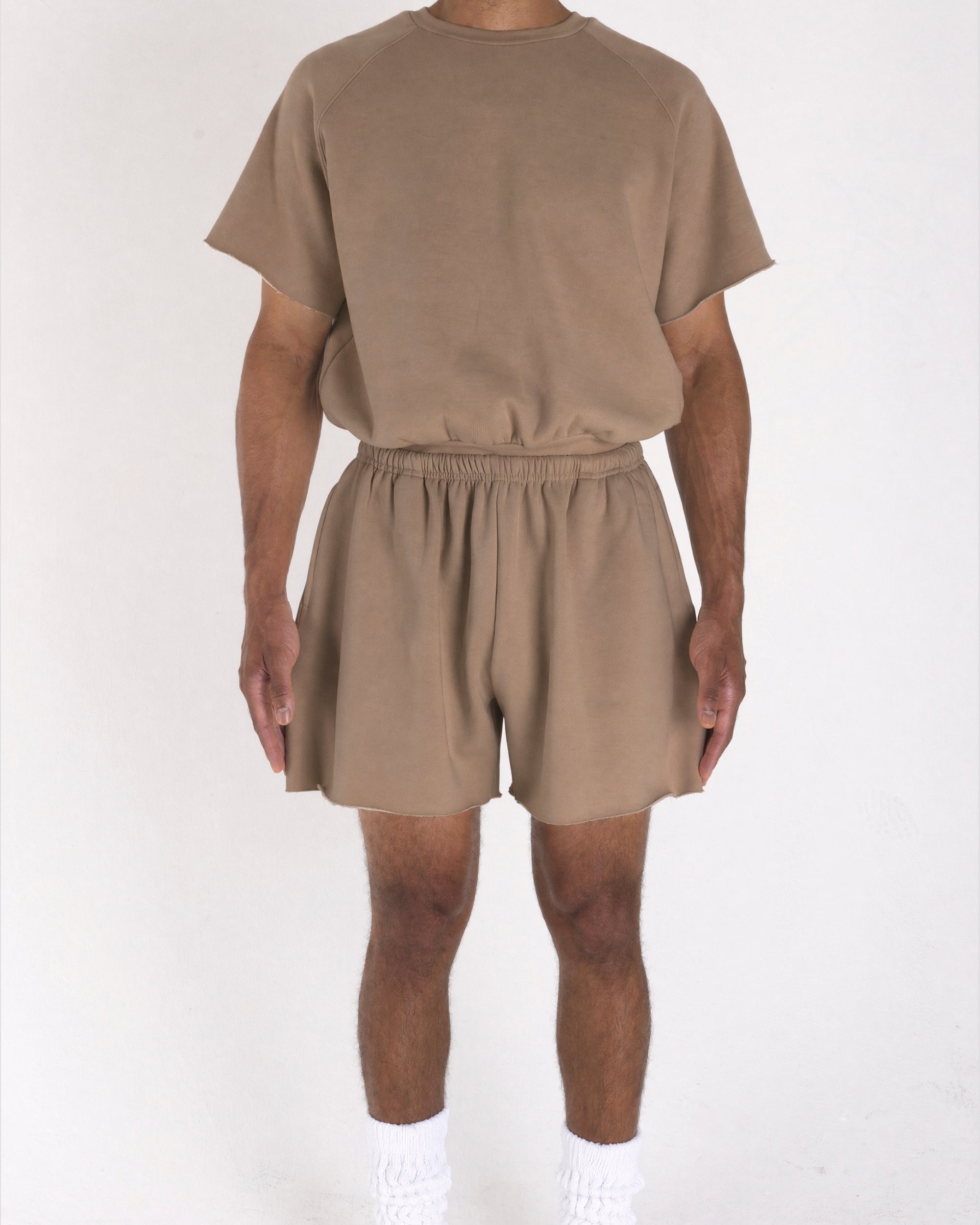 Cropped Shorts Light Brown