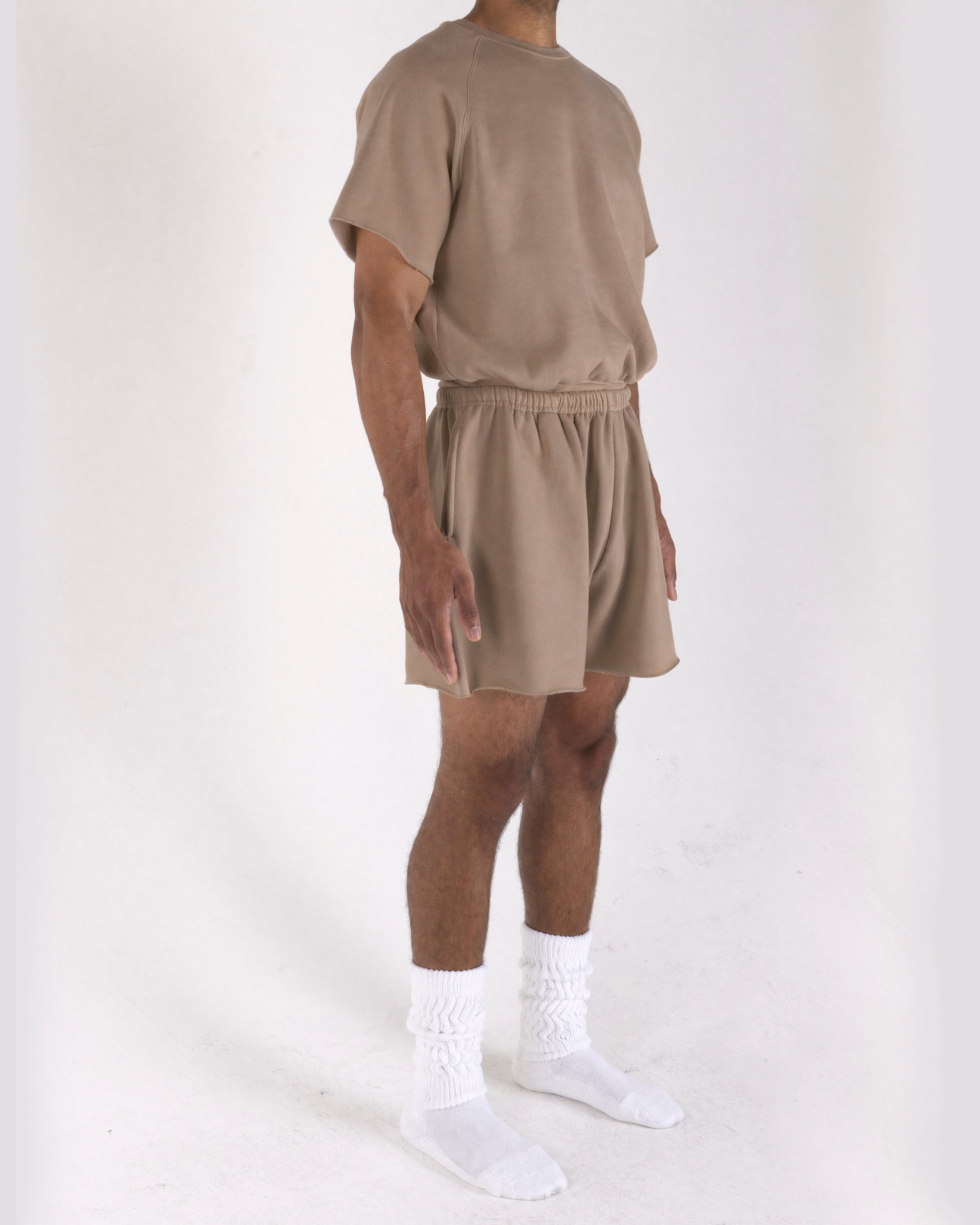 Cropped Shorts Light Brown