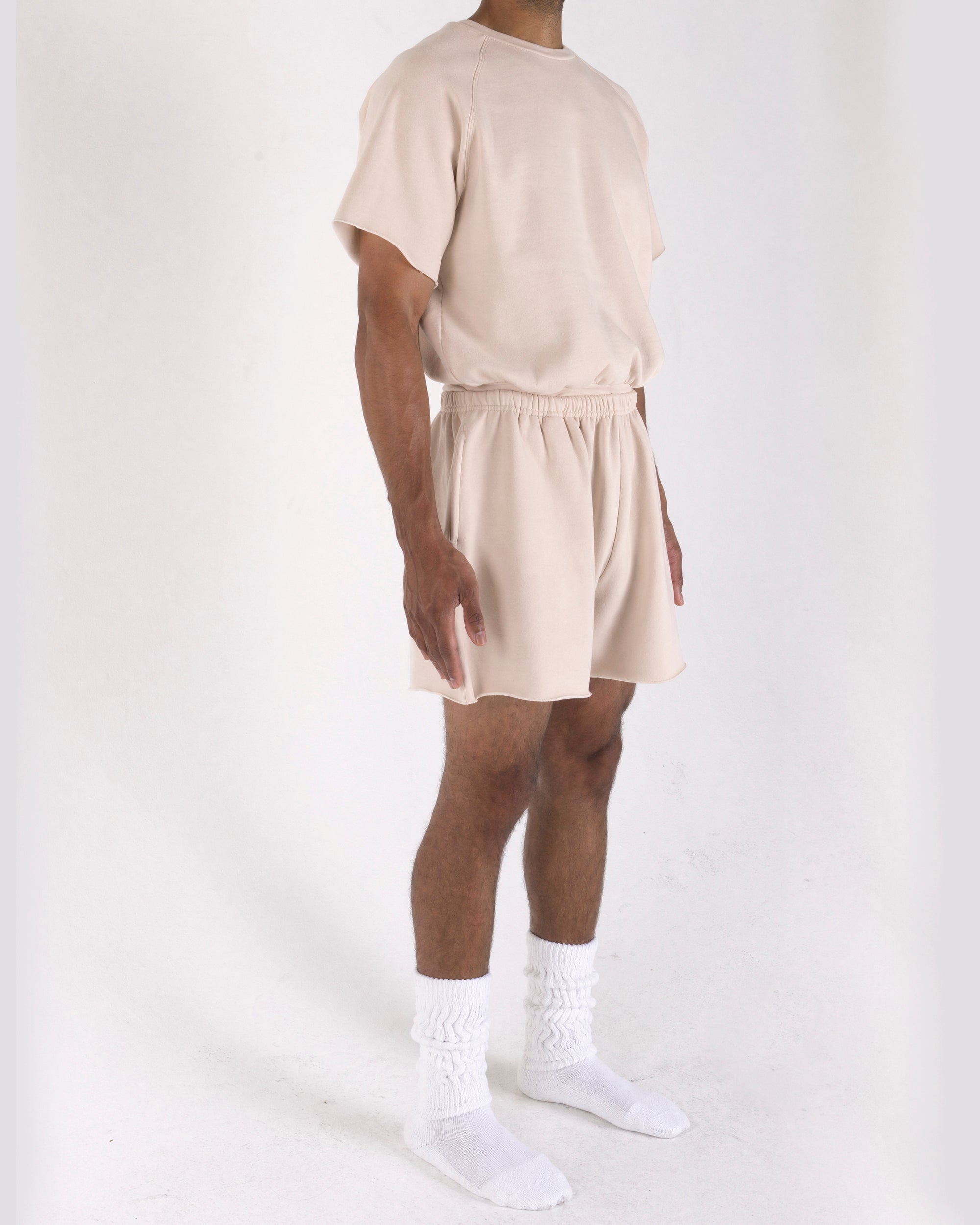Cropped Shorts Tan