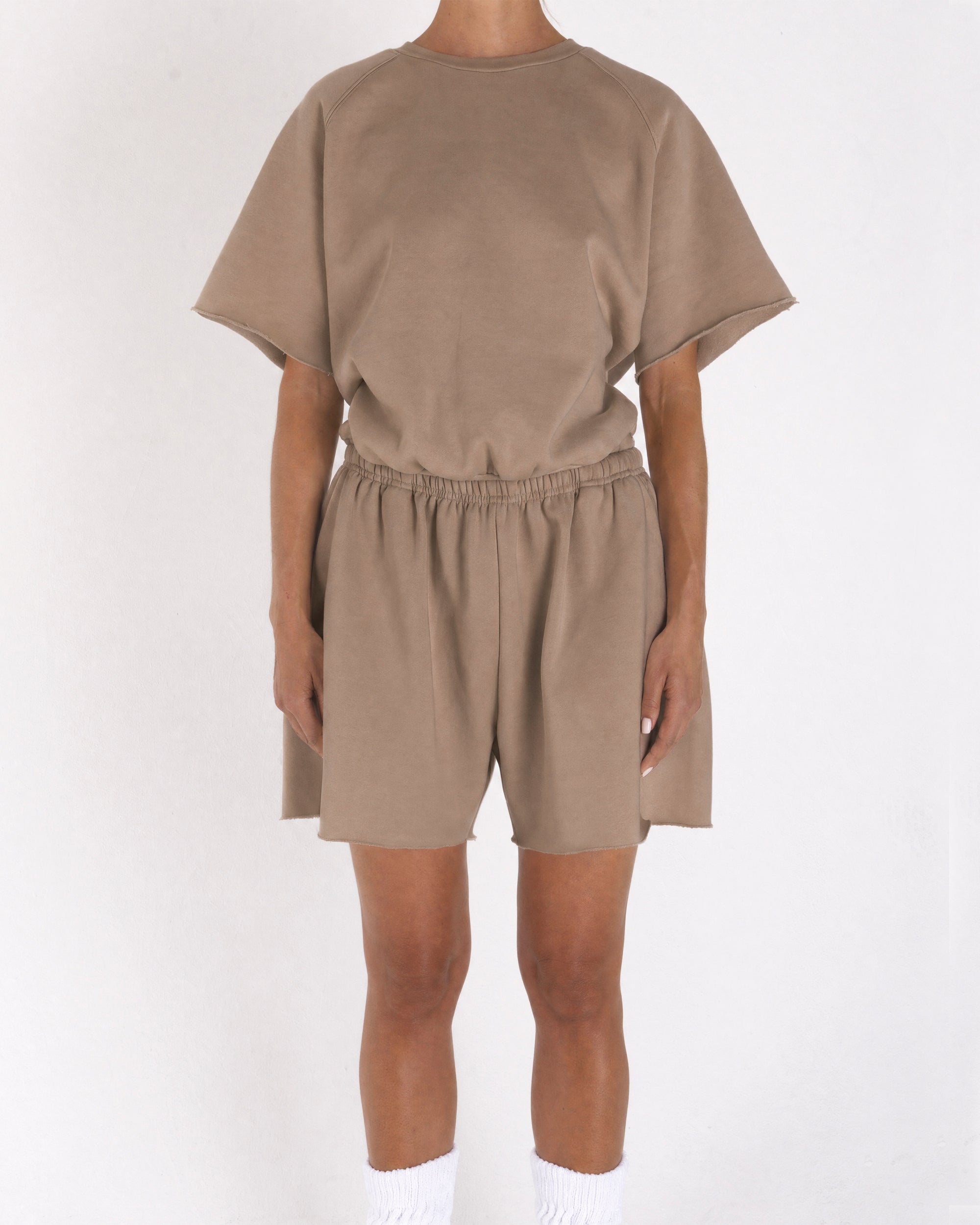 Cropped Shorts Light Brown