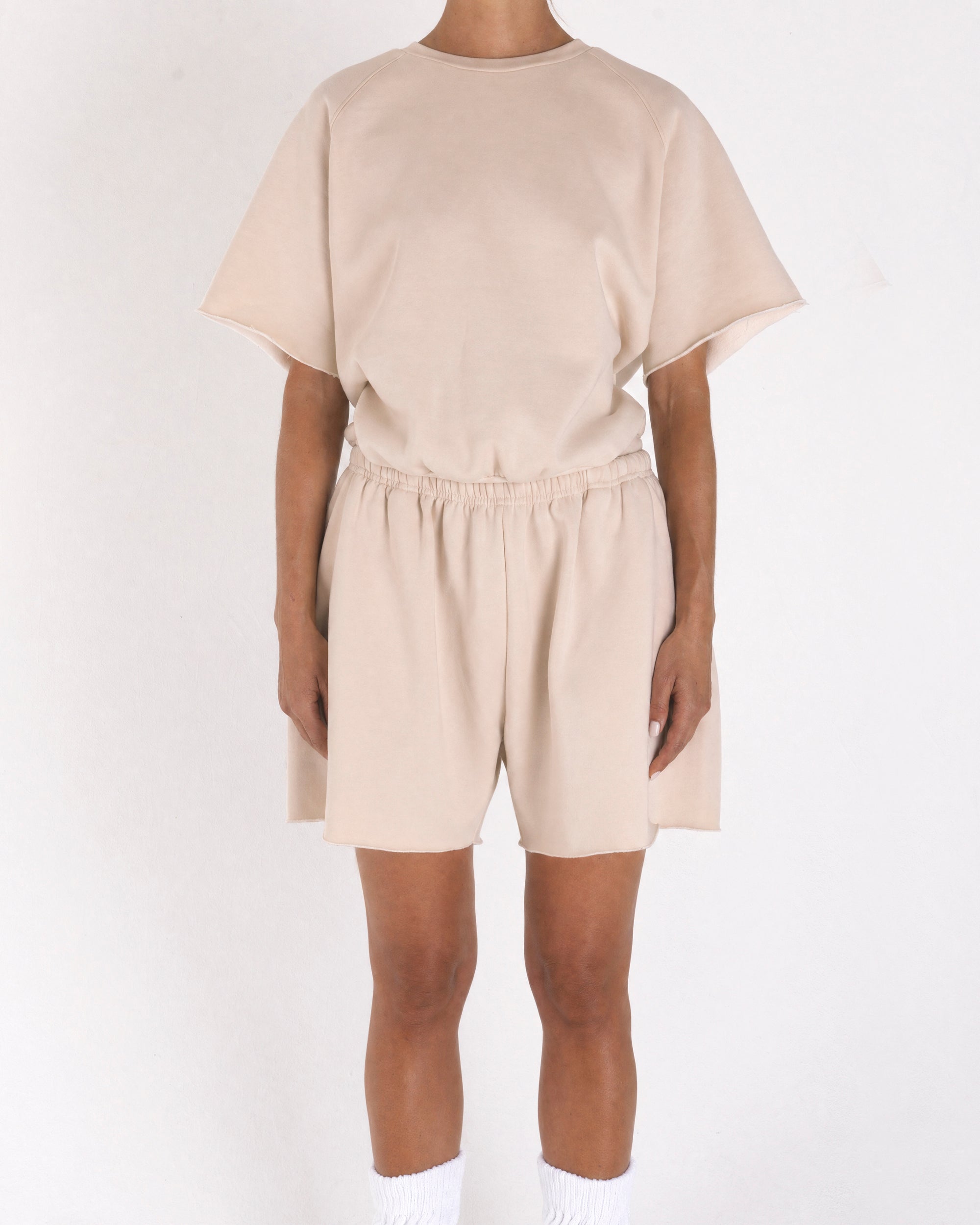 Cropped Shorts Tan
