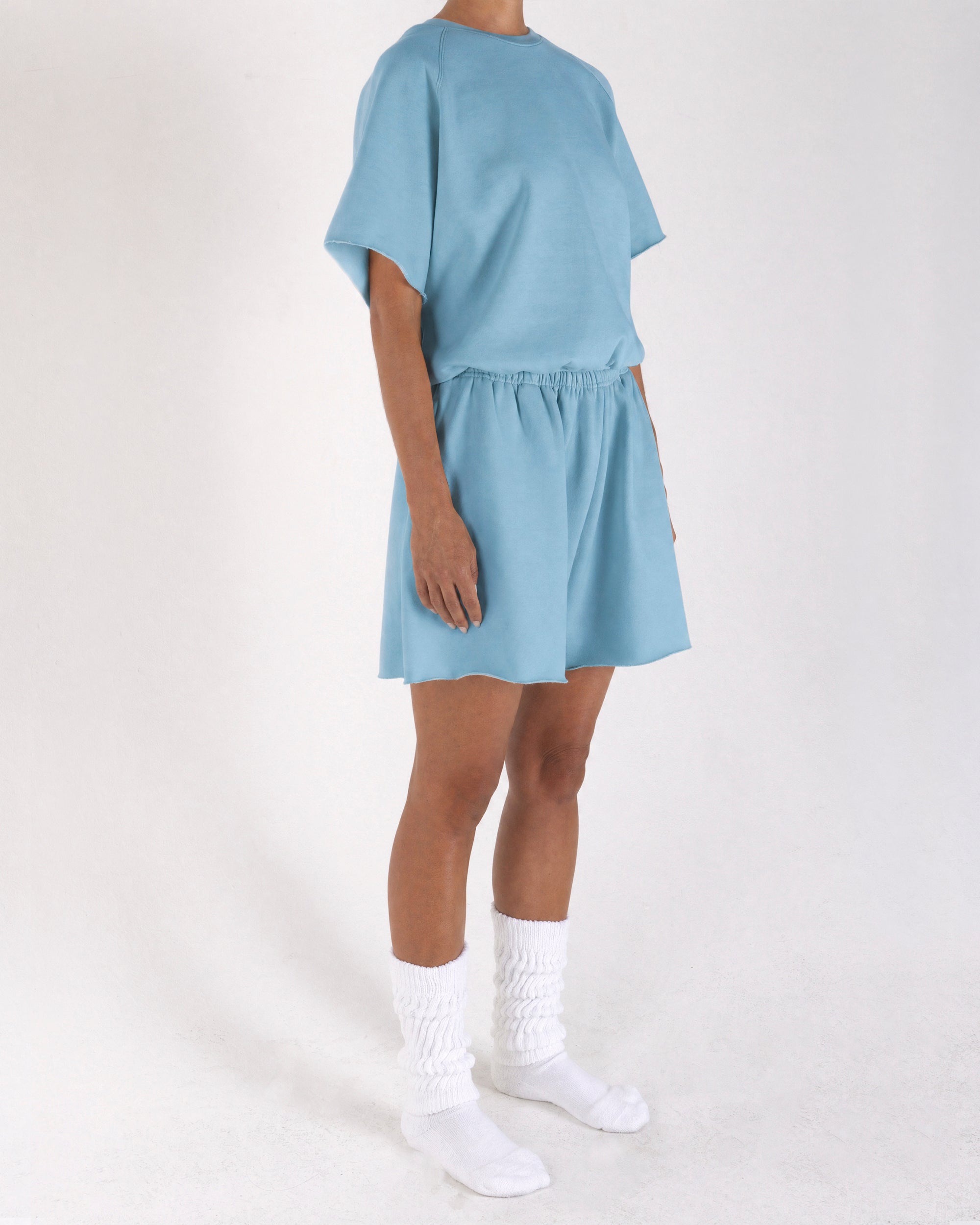 Cropped Shorts Light Blue