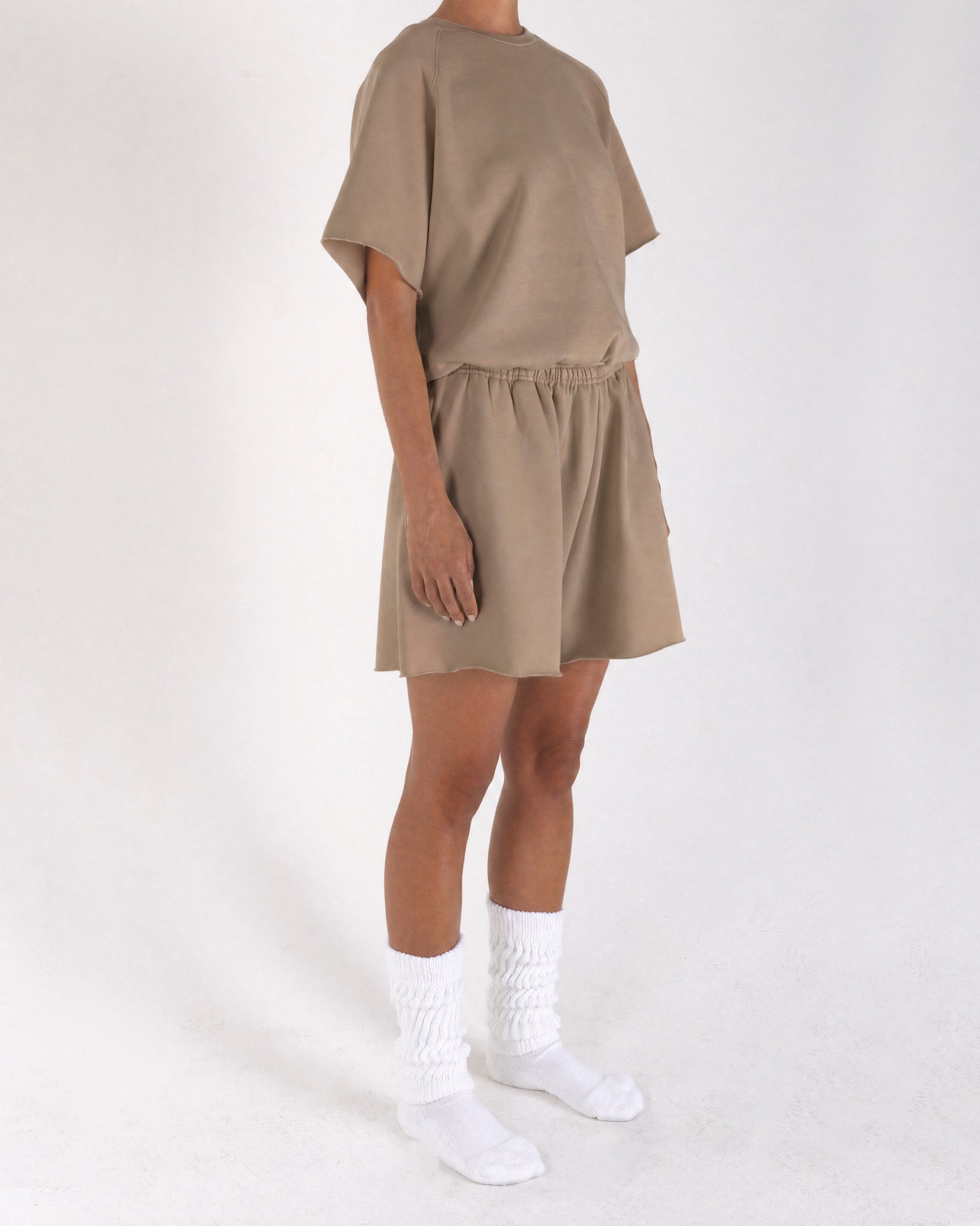 Cropped Shorts Light Brown