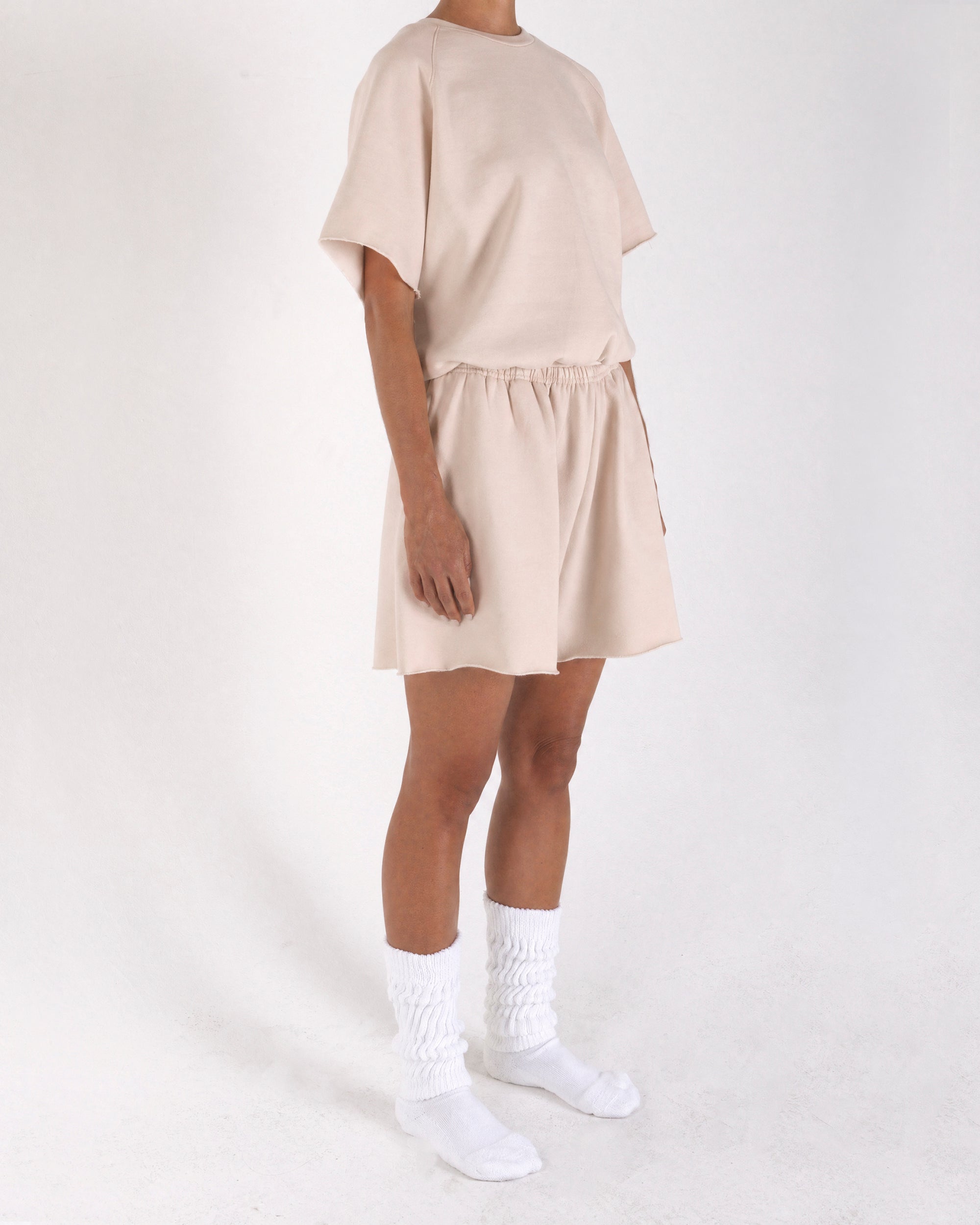 Cropped Shorts Tan