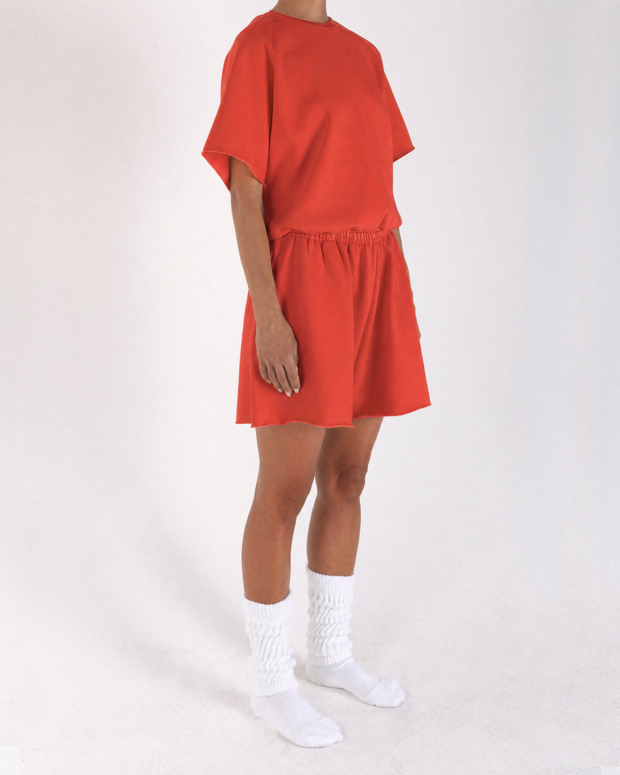 Cropped Shorts Red