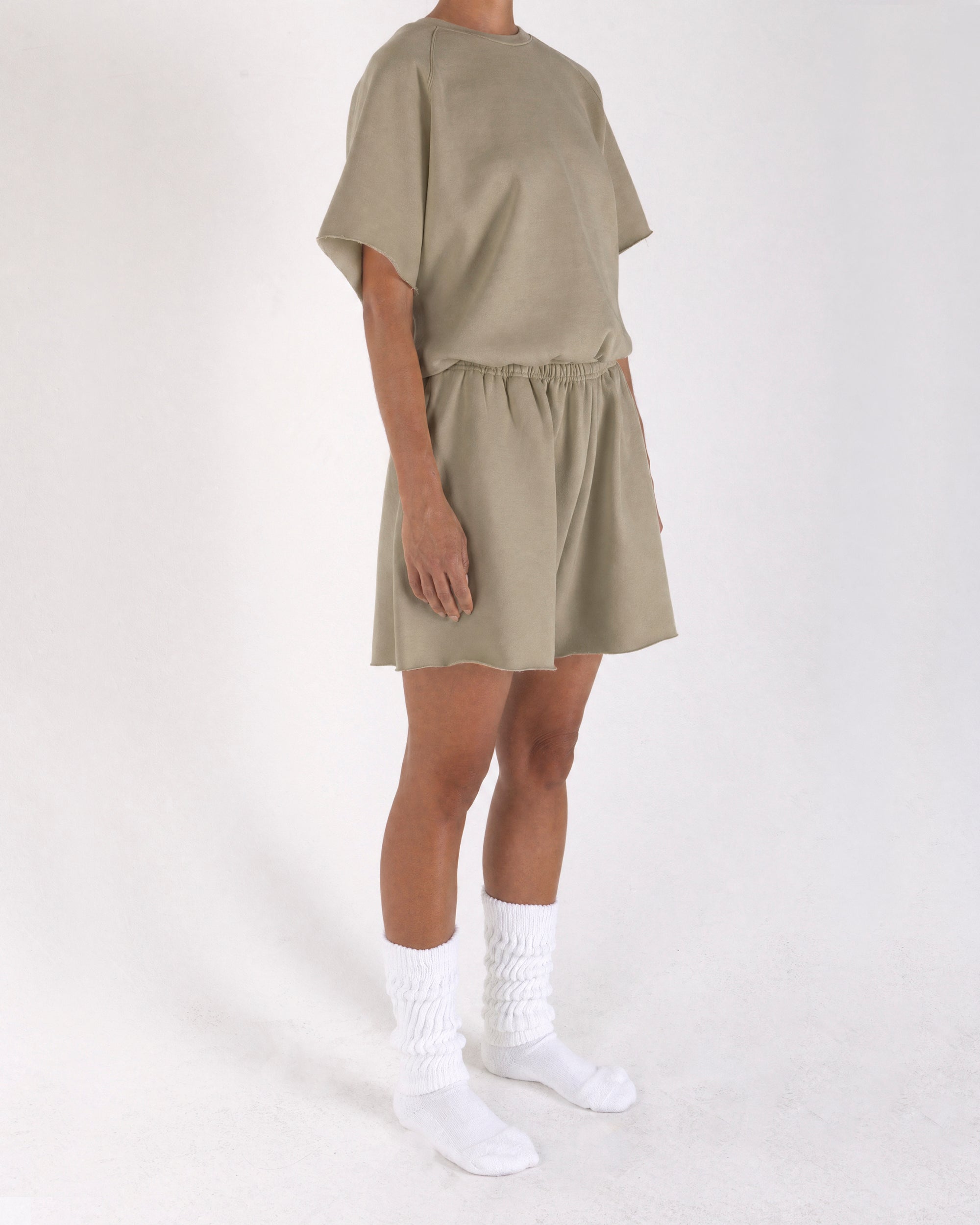 Cropped Shorts Military Green