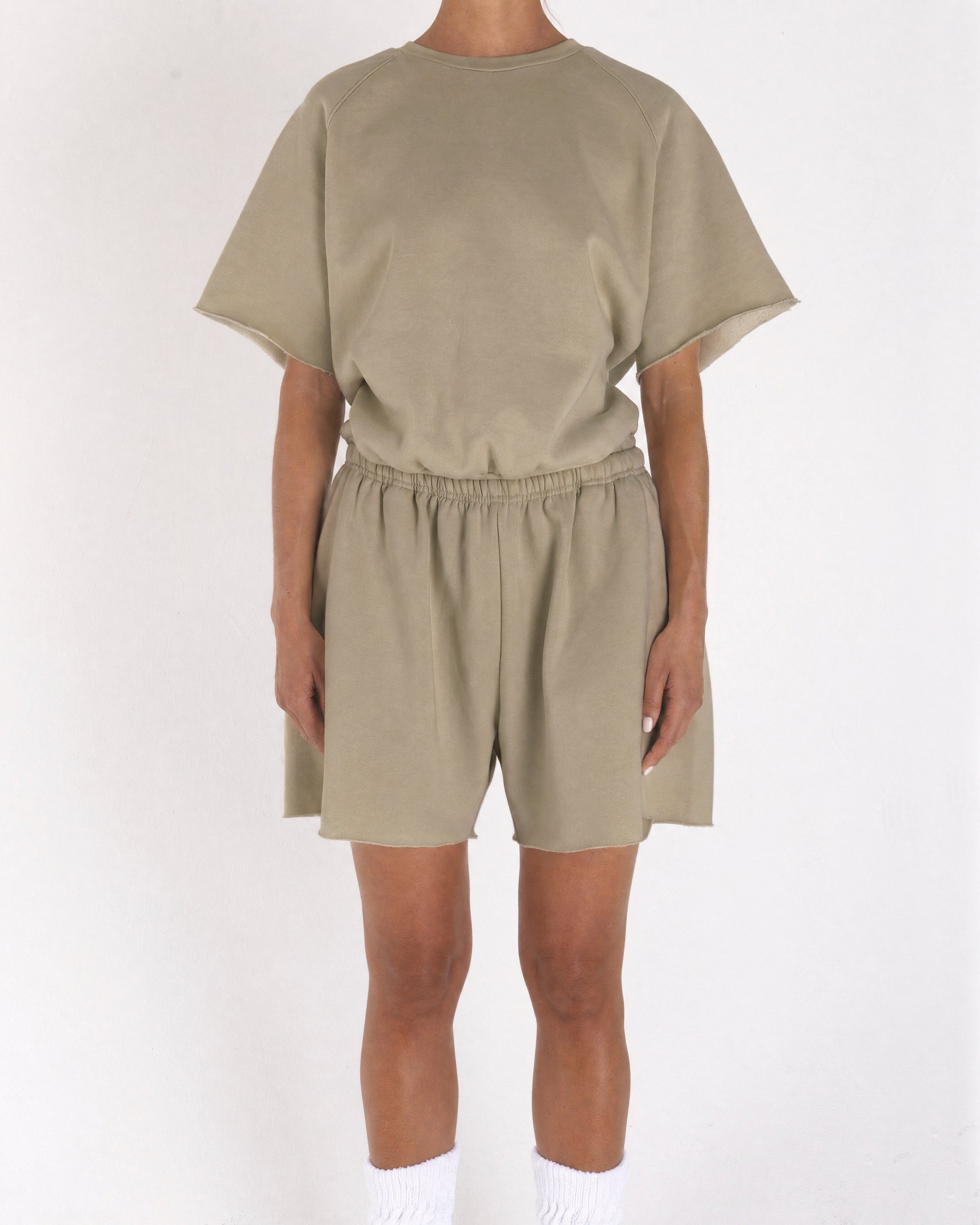 Cropped Shorts Military Green